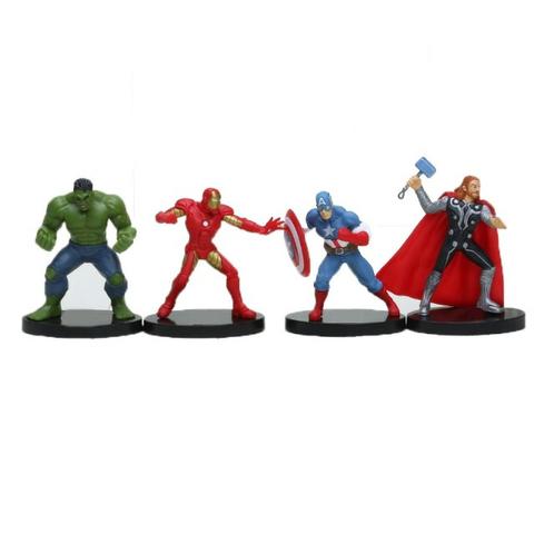 04 Miniaturas: Capitão América / Homem de Ferro / Hulk / Thor