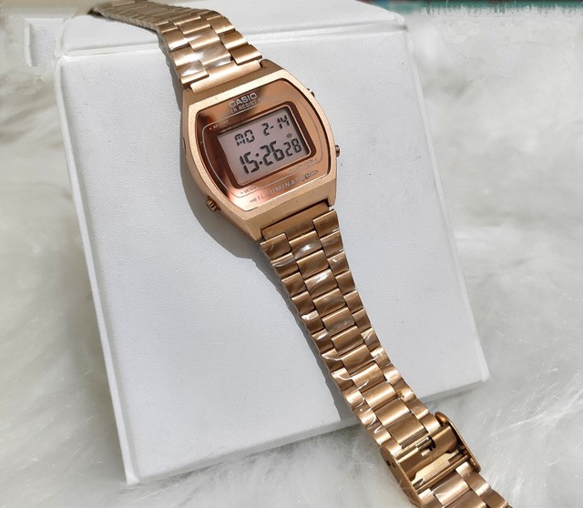 relogio feminino casio rose