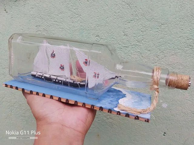 Barco decorativo ( Veleiro na garrafa) Corinthians ( decoração) - Foto 4