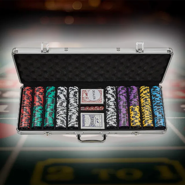 Maleta Poker Fichas Numeradas Baralho Kit Jogo Completo Mdf