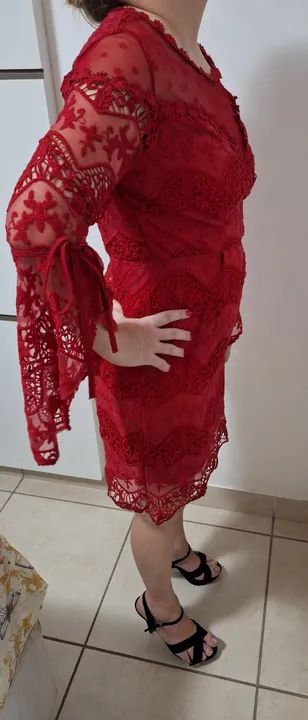 Vestido social vermelho elegante  - Foto 2