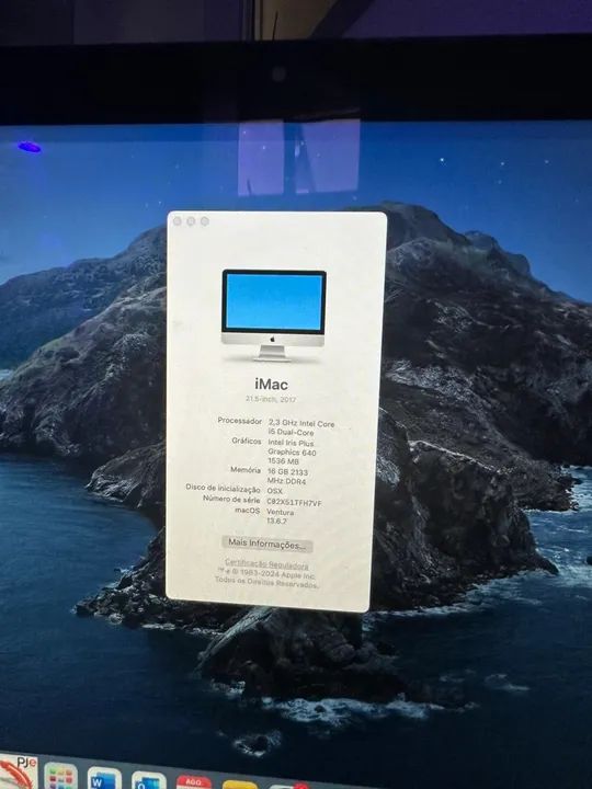 iMac 21,5" 2017 i5 16GB RAM SSD 250GB macOS Ventura (sem teclado e mouse) - Foto 2