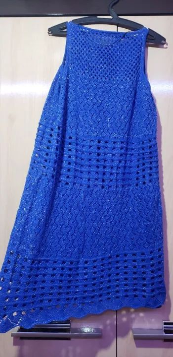 Vestido azul de renda - Foto 2