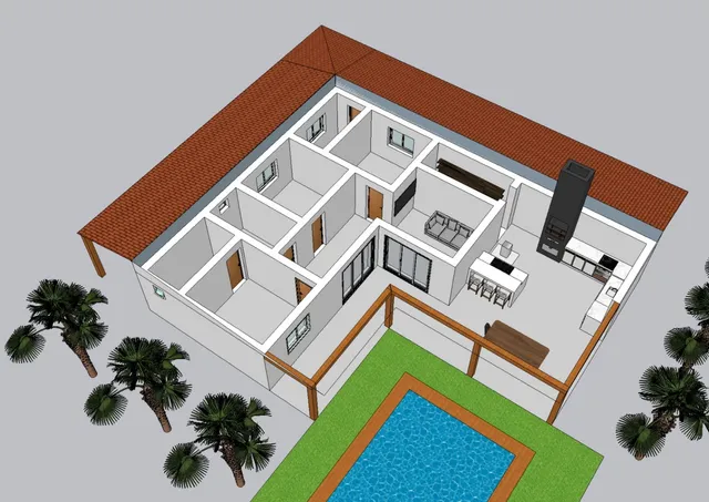 Faço o projeto da sua casa em 3D e 2D