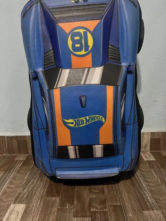 Mochila Escolar Infantil de Rodinhas Hot Wheels Mattel em EVA Maxtoy - PT 1 UN - Foto 2