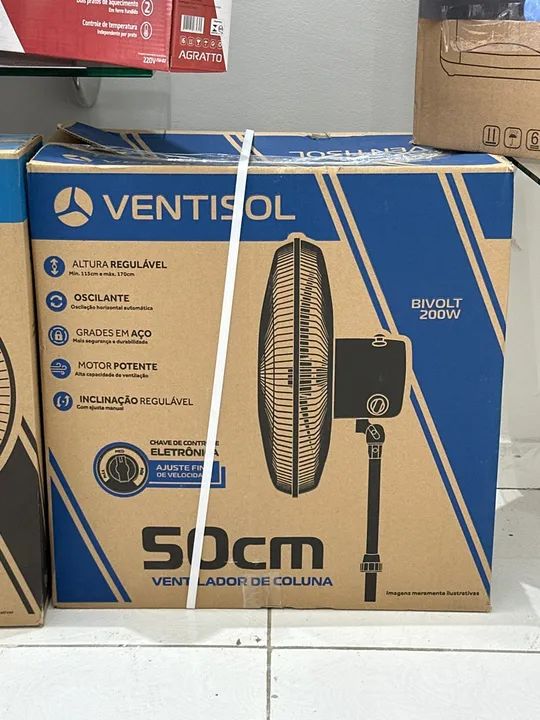 Ventilador de Coluna 50cm Bivolt 200W Ventisol - Novo