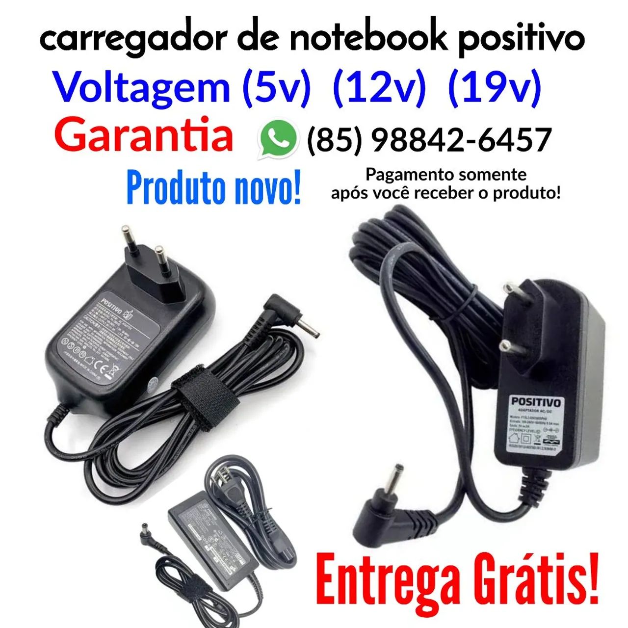 Marca positivo carregador e fonte de notebook 5v 12v 19v entrega Grátis 