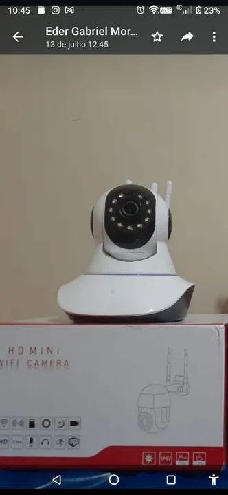 Camera wifi interna 3 Antenas com áudio e app celular  - Foto 2