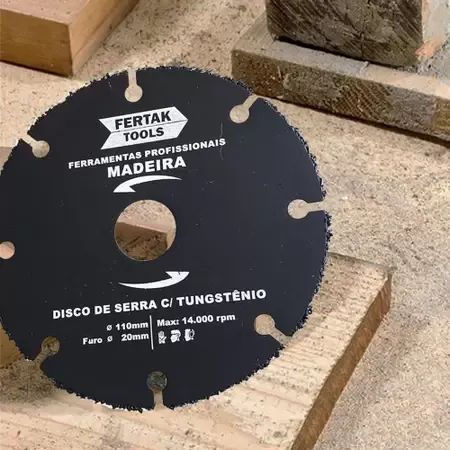 Disco Para Corte de Madeira Com Tungstênio 110x20mm - Fertak - Foto 2