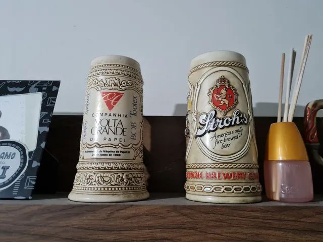 Varios (5) Canecos chopp ceramica budweiser strohs - Foto 5