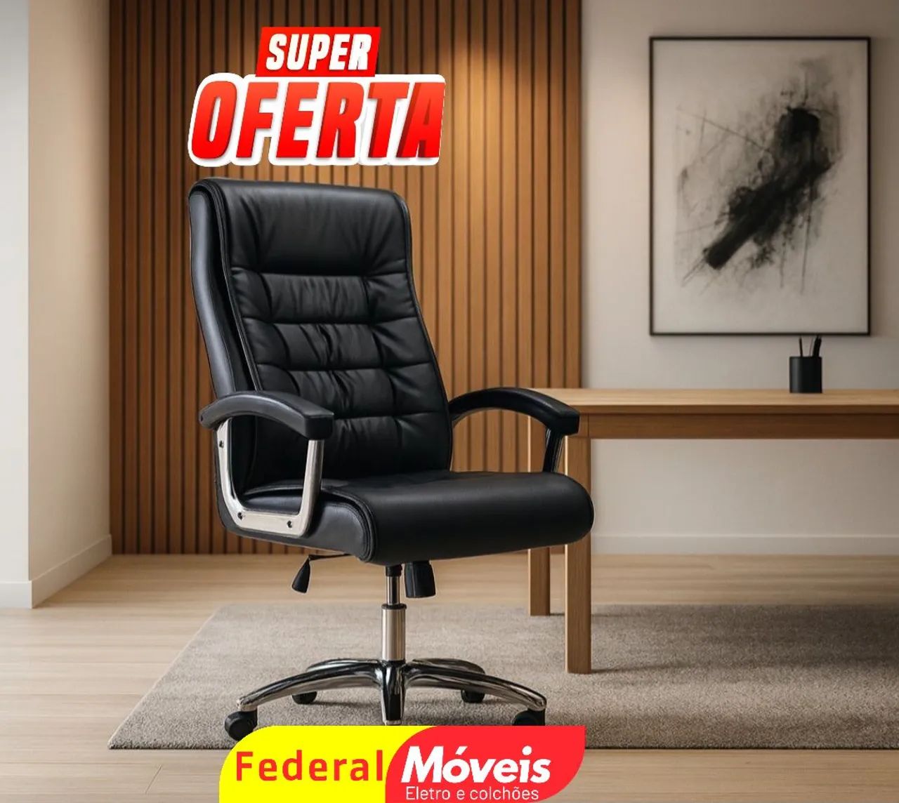 Cadeira Giratória Presidente Luxo - Sofisticação e ergonomia para seu escritório!