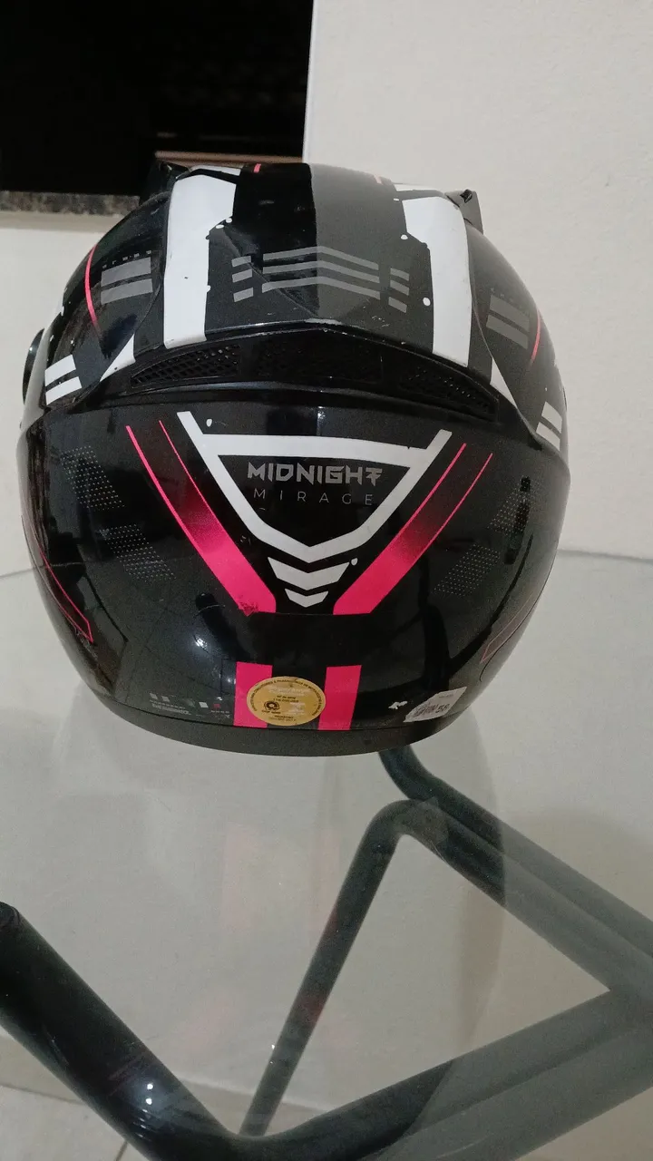 Capacete Midnight Mirage - Preto com detalhes em rosa