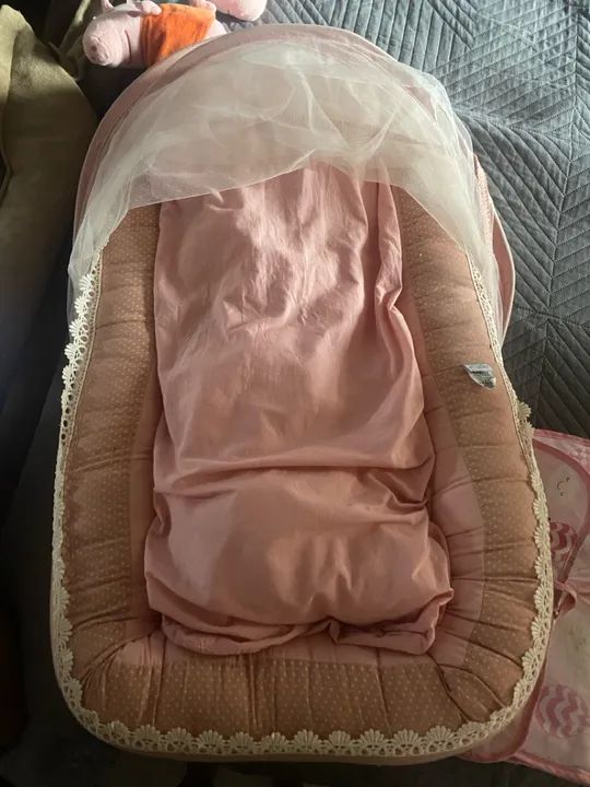 Berço Mosquiteiro para Bebê Rosa - Foto 2