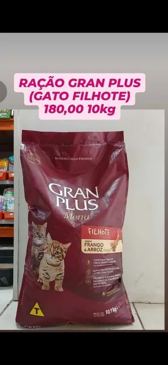 Ração Gran Plus Premium gato filhote e castrado 10kg - Foto 2