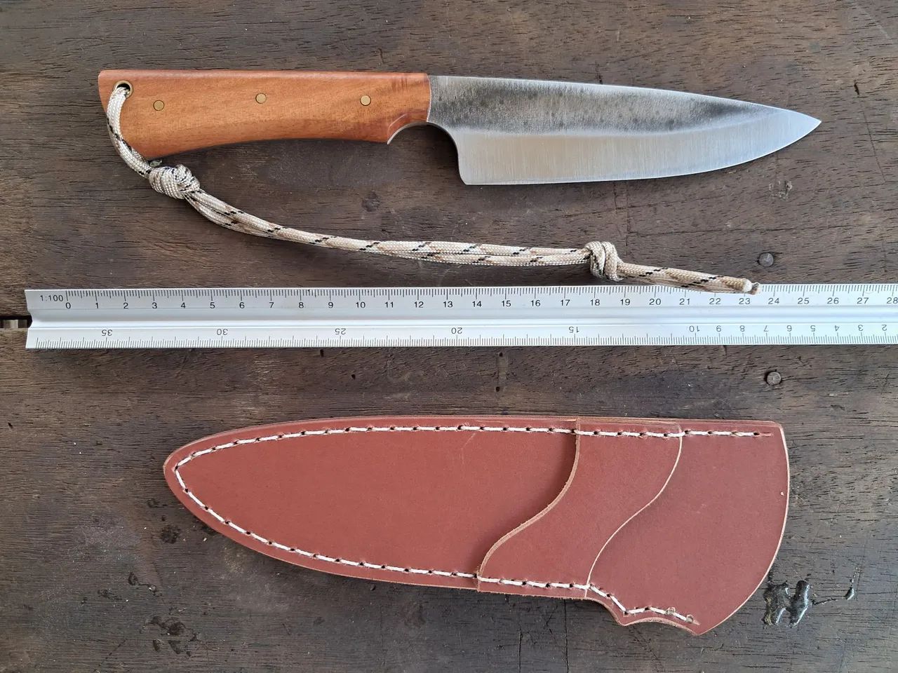 Faca Artesanal Utilitária em Aço Inox Importado 1.4116 cabo em Jatobá