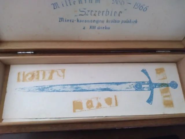 Espada de coroação Szczerbier Millenium 966-1966, reis poloneses do século XIII - Foto 4