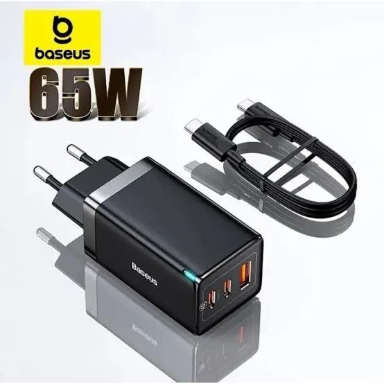 Carregador Baseus 65W 3 Portas Rápido