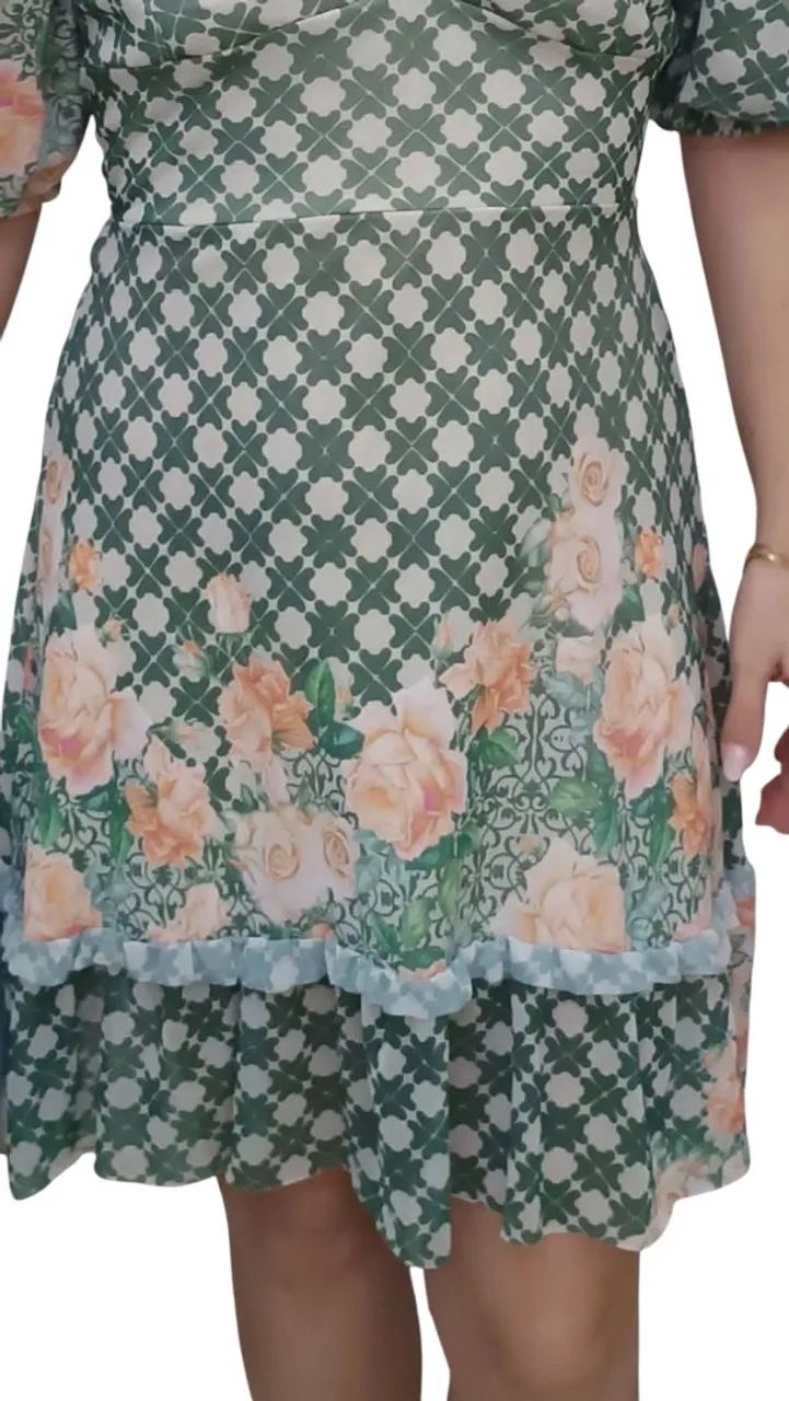 Vestido Floral Estampado - P/M - Foto 2