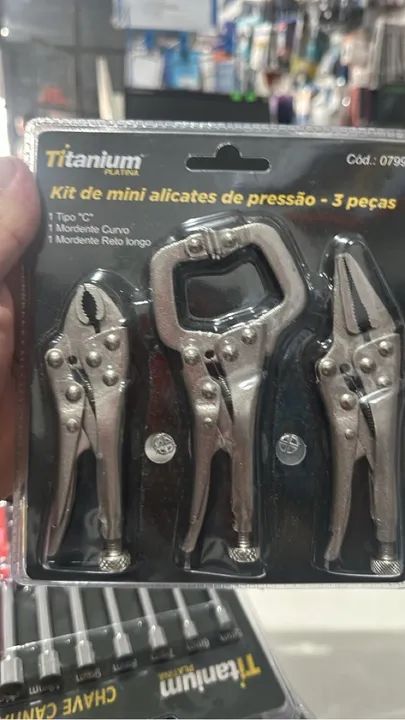 Kit de Mini Alicates de Pressão - 3 Peças - Titanium - Foto 2