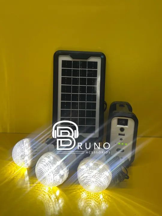 Kit Iluminação Solar com 3 Lâmpadas LED e Painel Solar - Foto 2