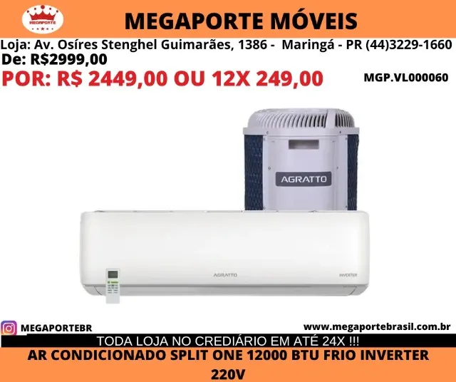 Ar Condicionado 12mil Btus Inverter Agratto