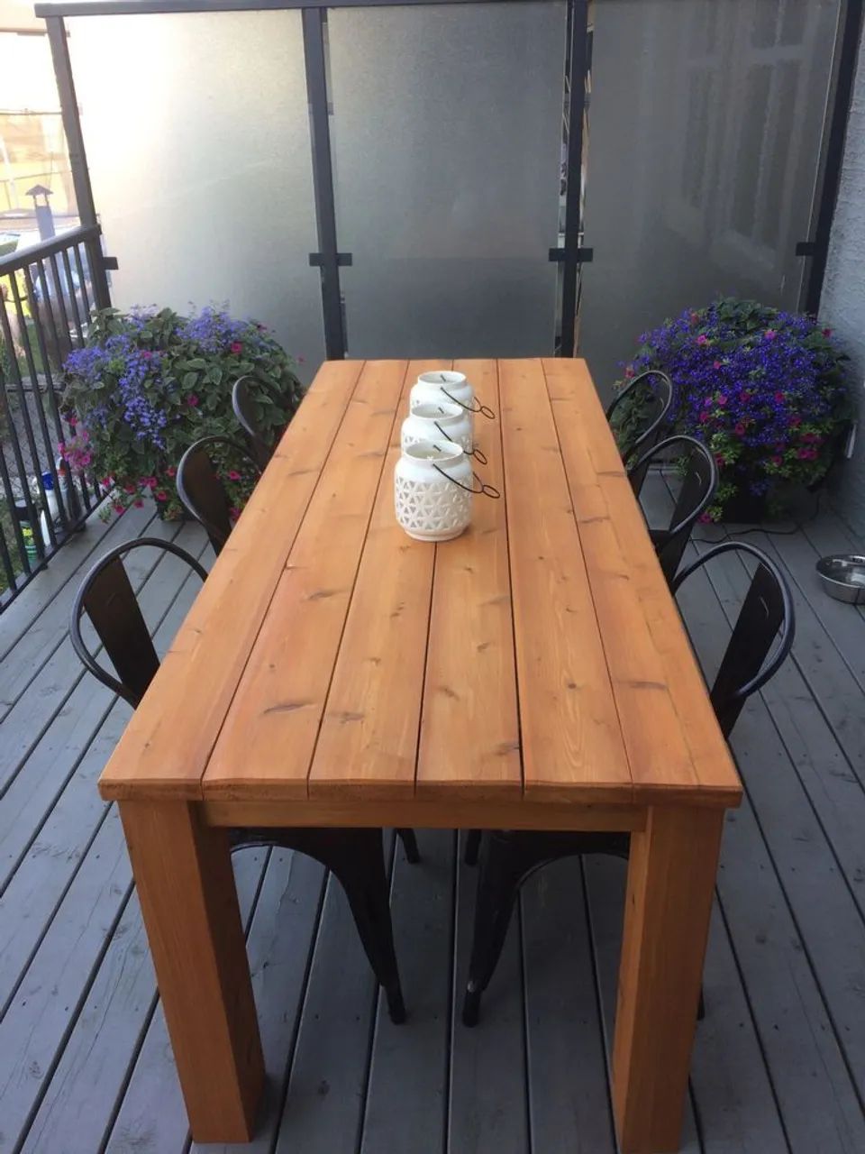 Mesa de Jantar de Madeira Rústica para Área Externa