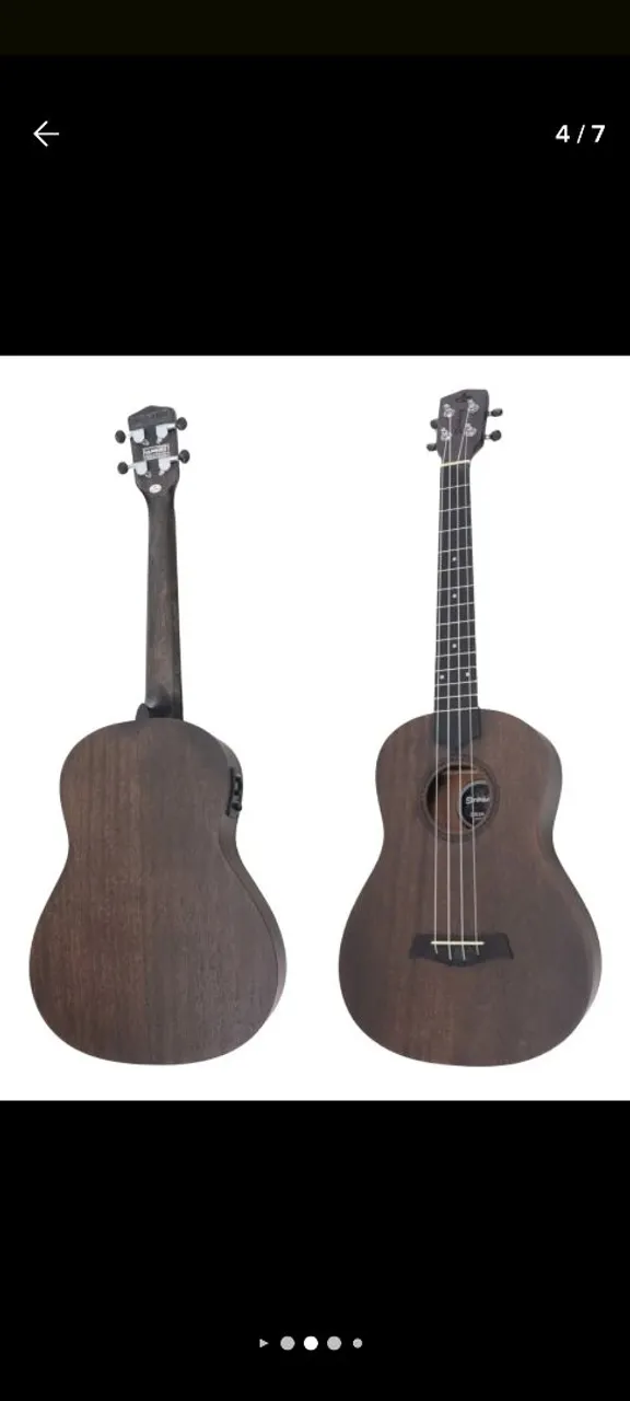 Ukulele Acústico Elétrico - Madeira Escura