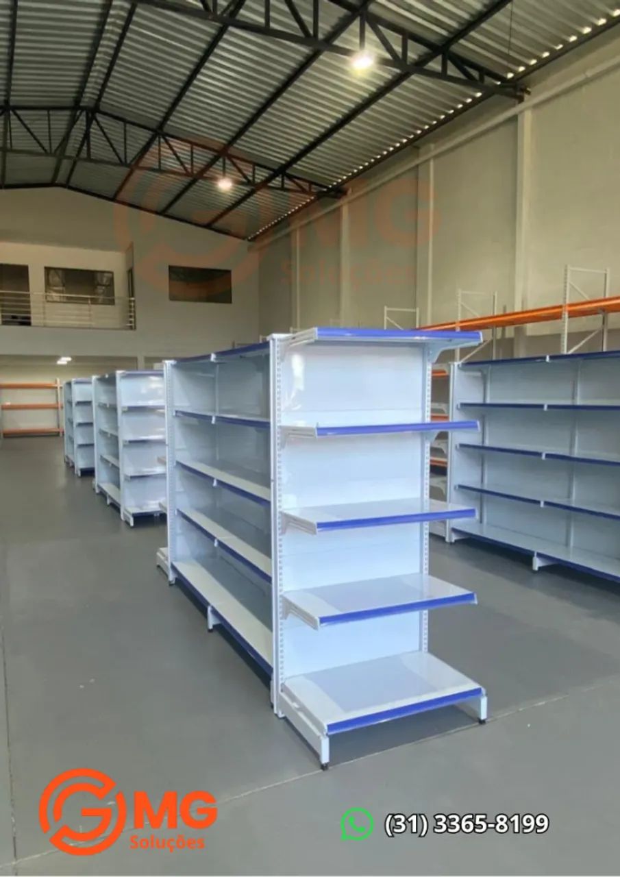 Gôndola Preta ou Branca para Mercearias e Variedades
