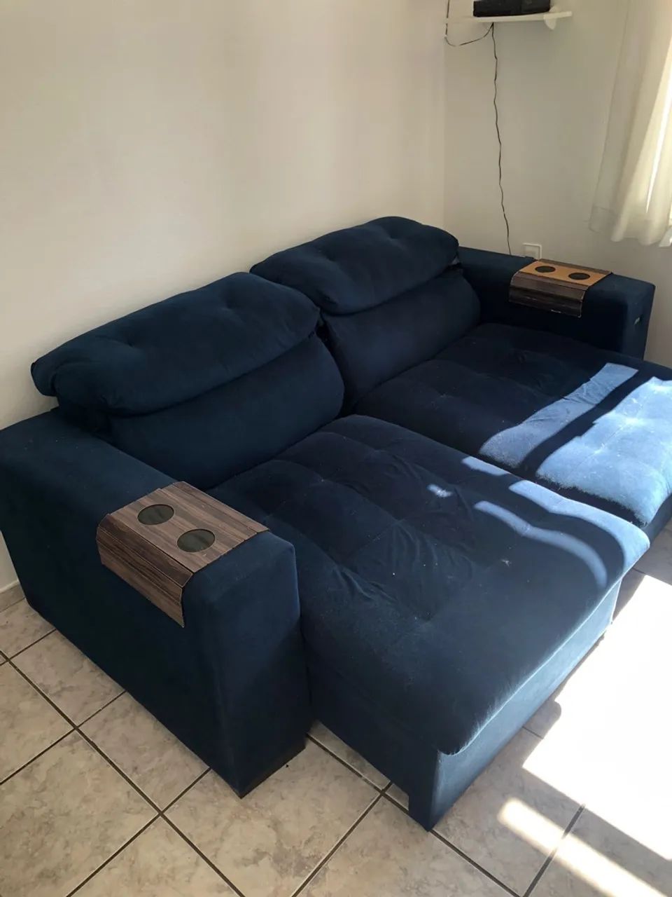 Sofá Retrátil Azul - Foto 2
