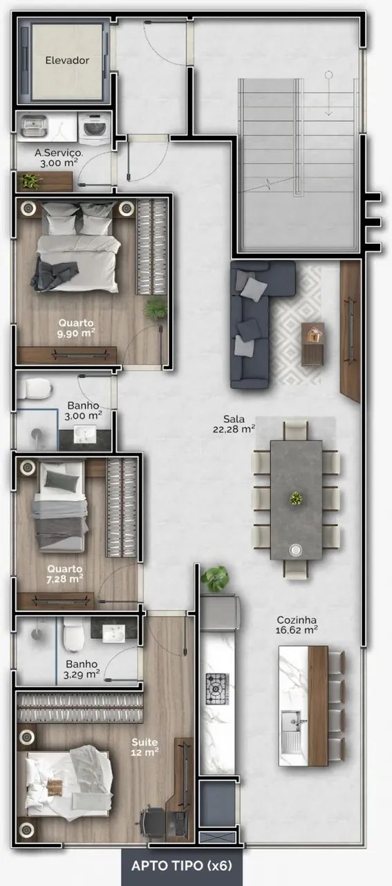APARTAMENTO 3 DORMITÓRIOS À VENDA, COM 01 SUÍTE, R$852.000,00 NO GRAVATÁ, NAVEGANTES/SC - Foto 3