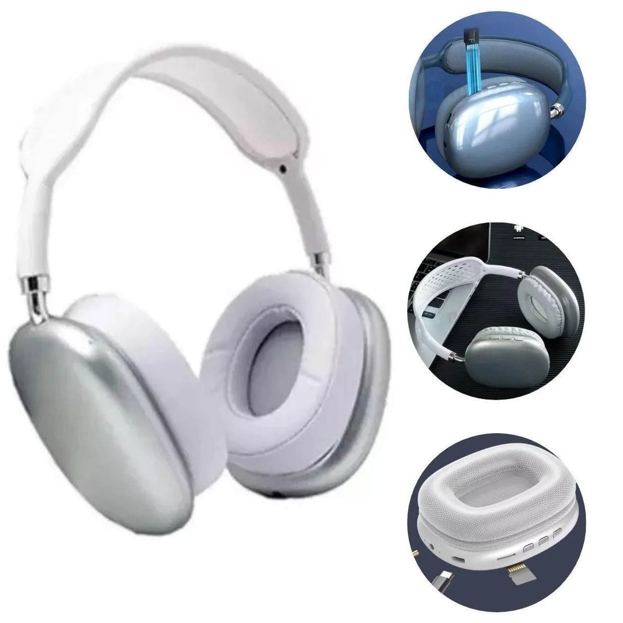 Headphone p9 branco Bluetooth  - Foto 2