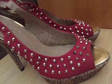 Sandália Peep Toe n.37 Carmim - Foto 3
