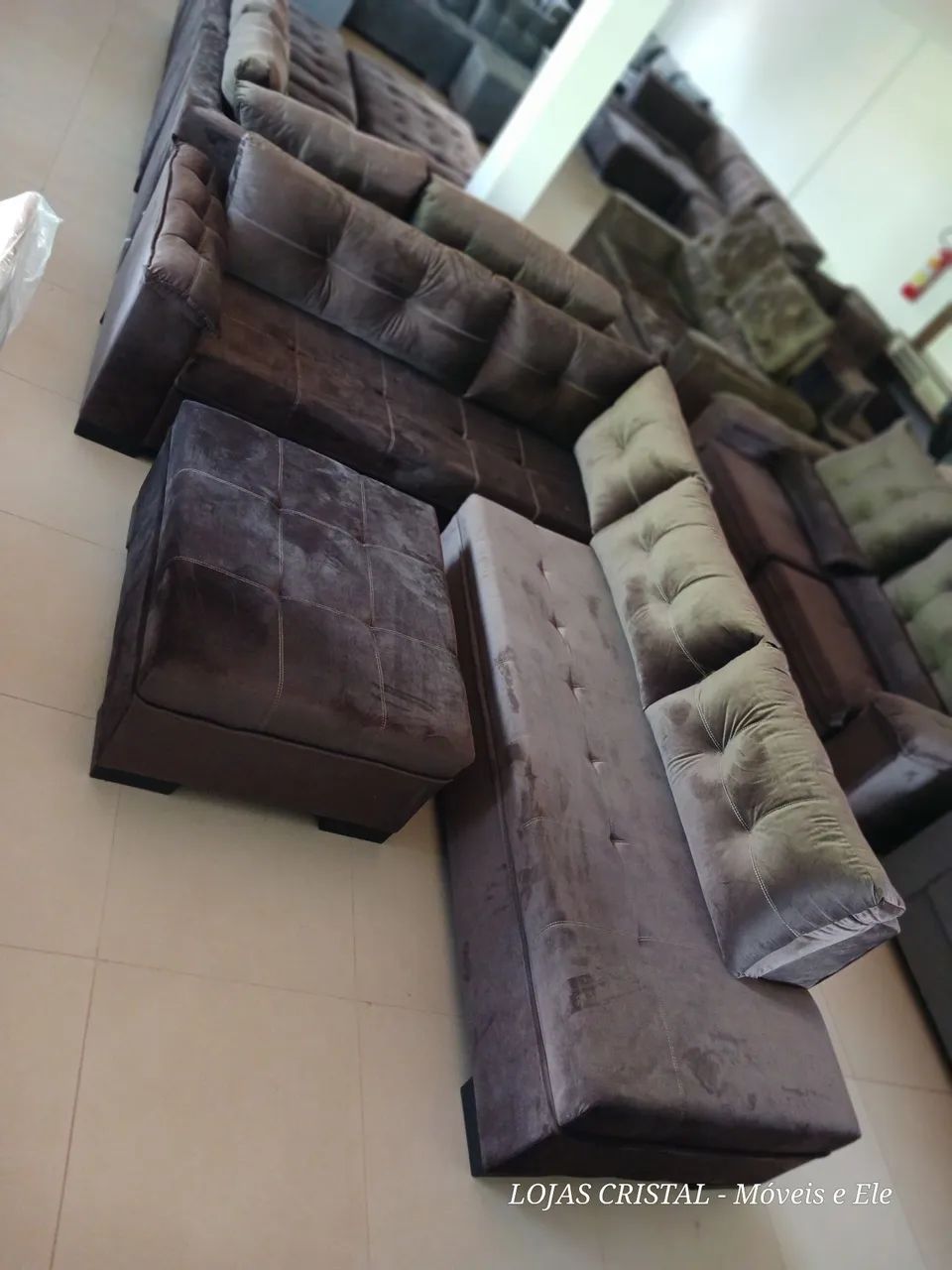 Sofá de Canto com Puff- Novo  - Foto 3