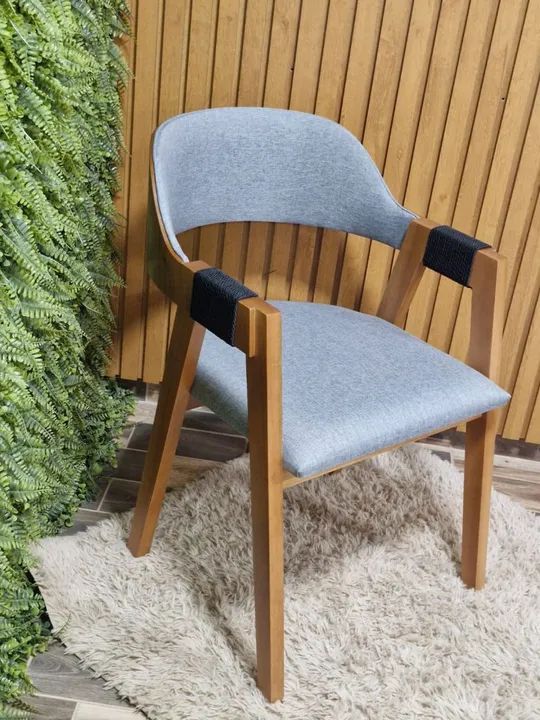 Cadeira Helena ExDecor Linho Cinza (Nova Direto da Fábrica)