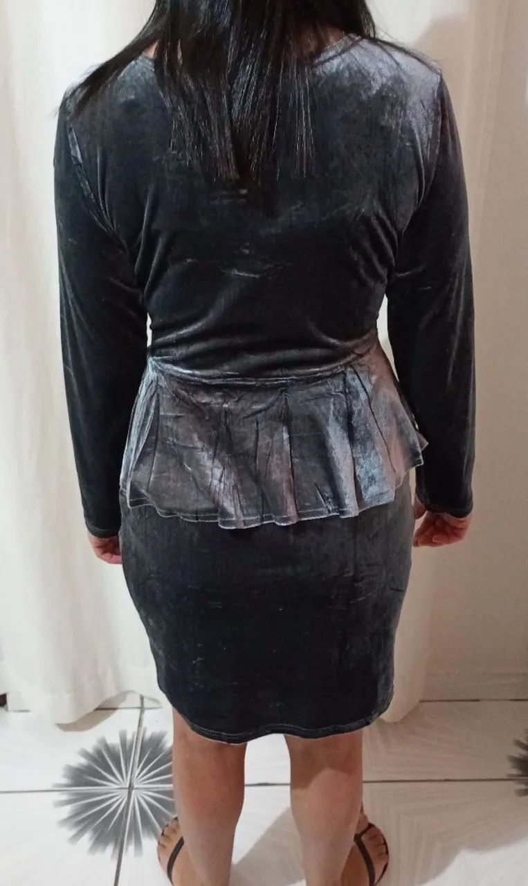 Vestido de veludo  Tam 38 - Foto 2