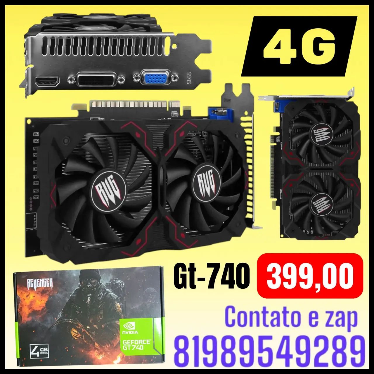 Placa de vídeo Gt-740 4G