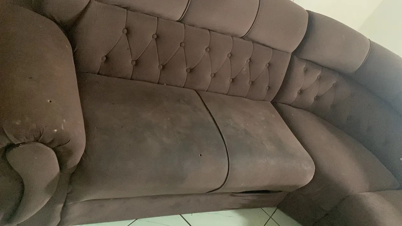Sofá em L Marrom - Foto 2