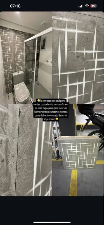 Porcelanato para banheiro - 15 peças