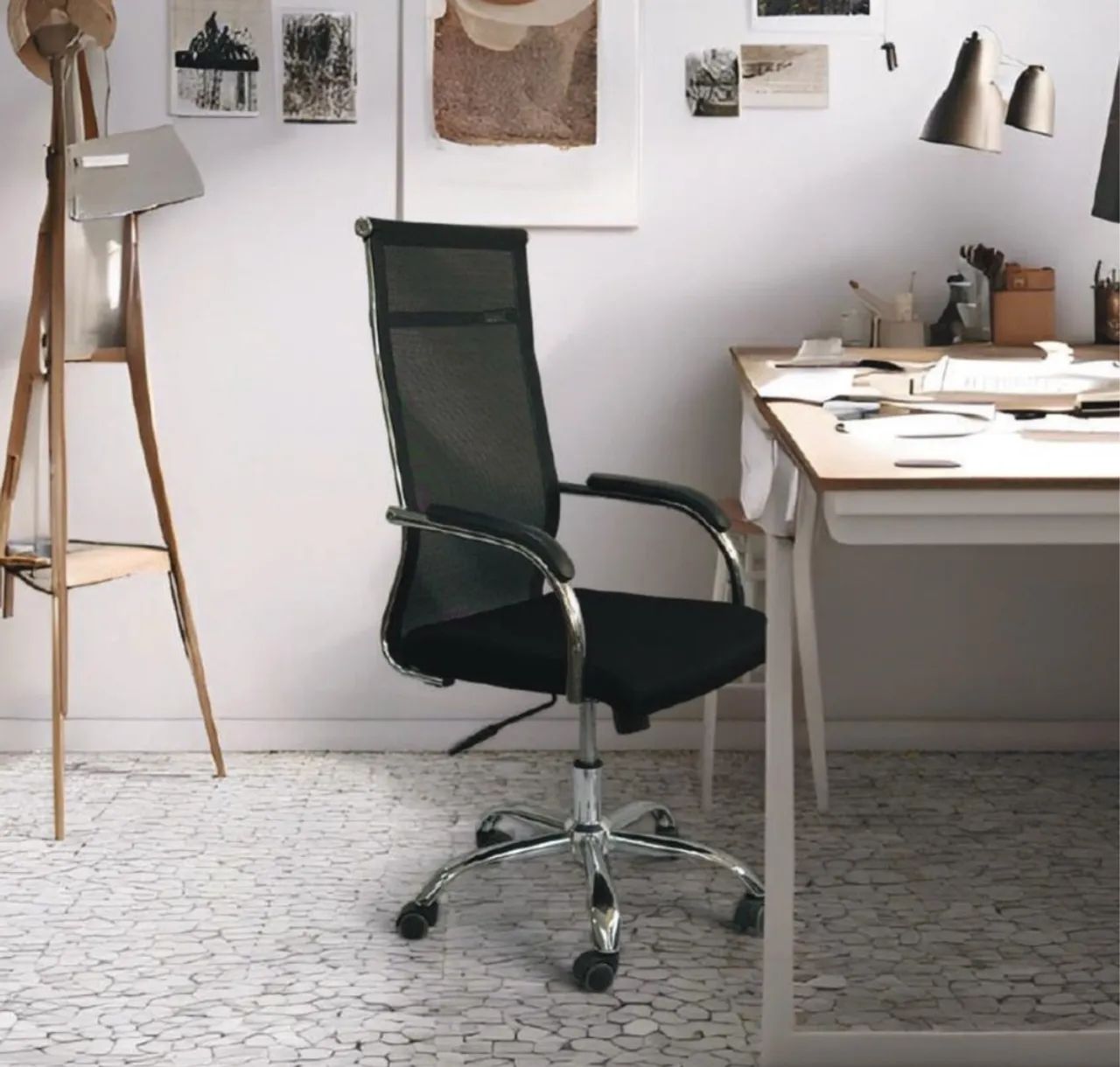 Cadeira de Escritório Giratória com Encosto de Malha - Foto 2