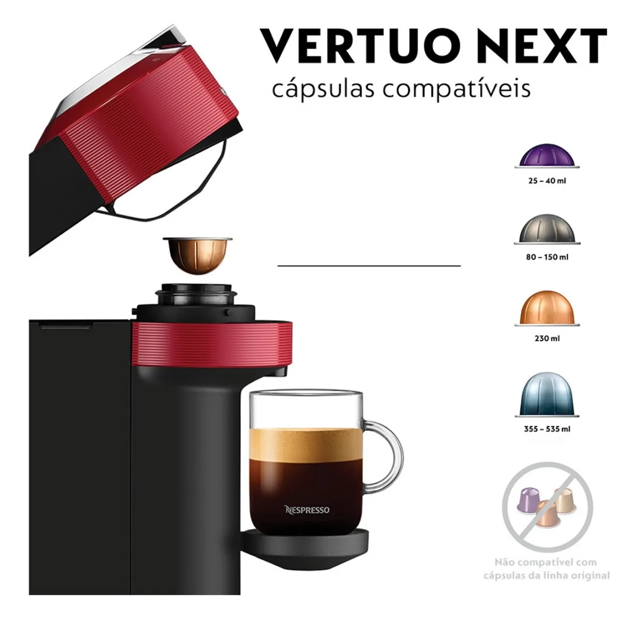 CAFETEIRA AUTOMÁTICA NESSPRESSSO VERTUO NEXT