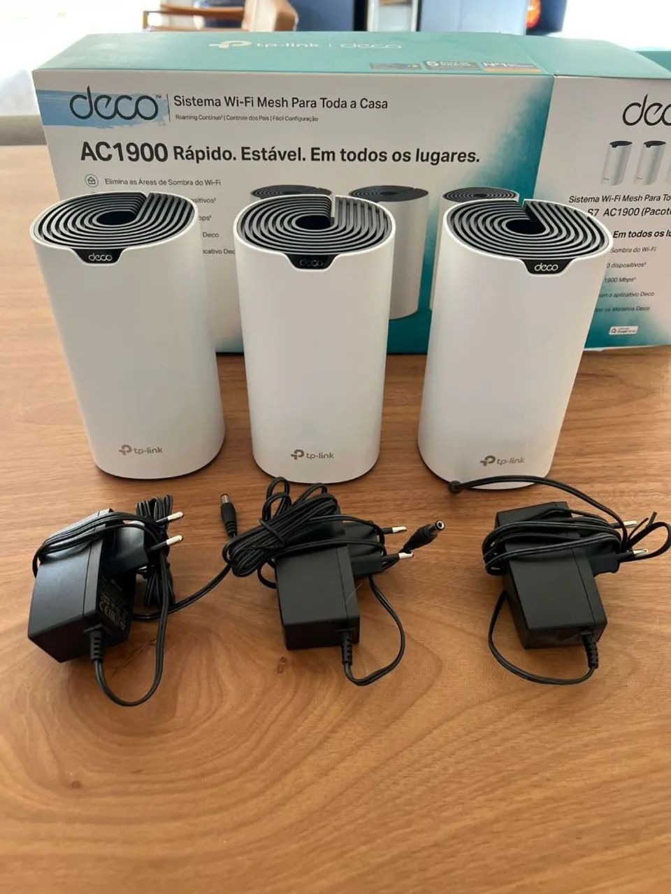 TP-Link Deco S7 (3 unidades) - Wi-Fi Mesh AC1900, 520m² de Cobertura - Perfeito Estado! - Foto 2