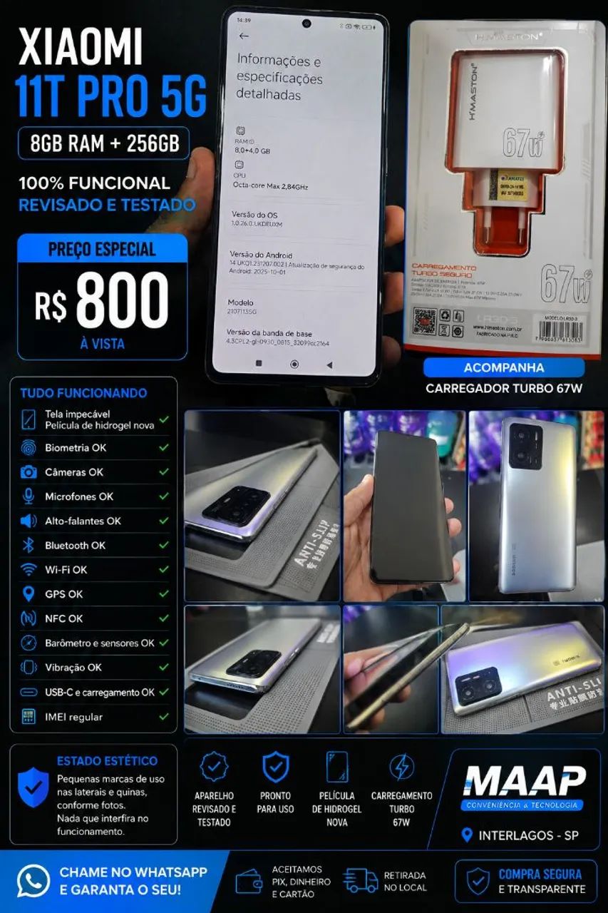 Xiaomi Mi 11 T Pro 256GB + 8 RAM