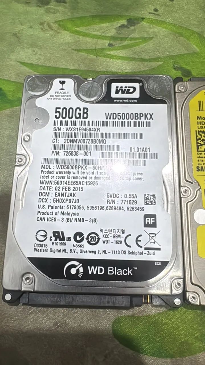 hd 500gb notebook wd black