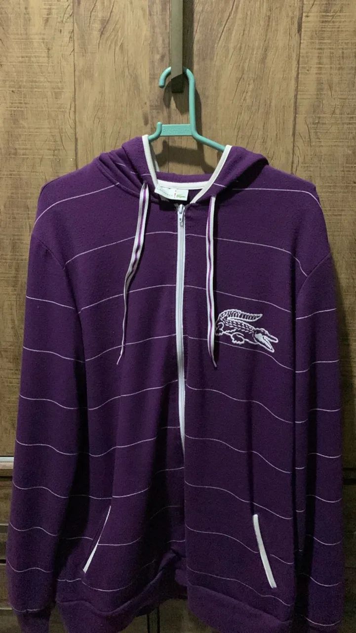 blusa de frio lacoste bug roxa 