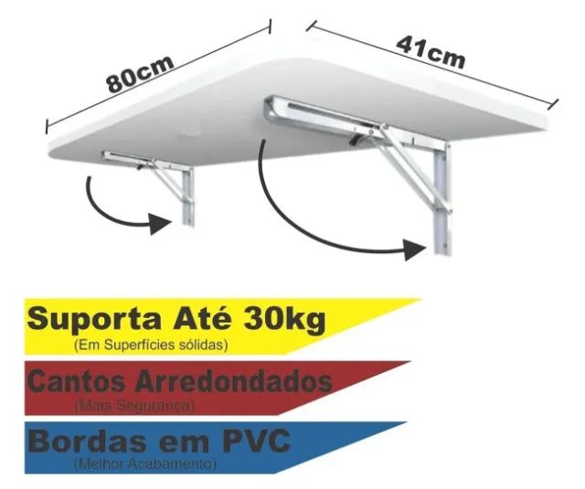  Mesinha Madeira Dobrável Portátil Multiuso - Foto 5