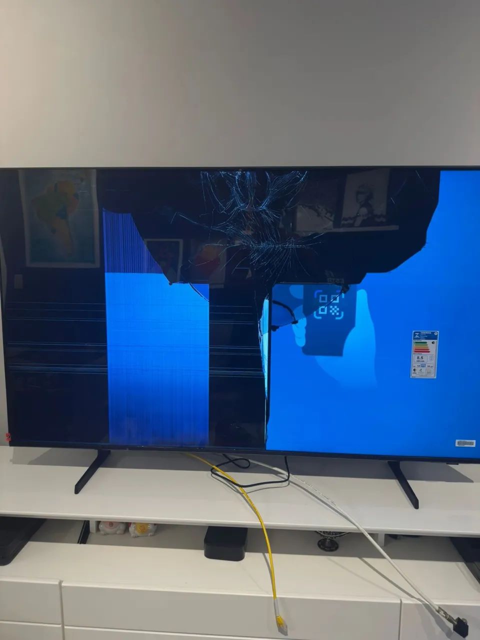 TV Samsung 55 4K Crystal NOVA (tela quebrada) - Foto 2
