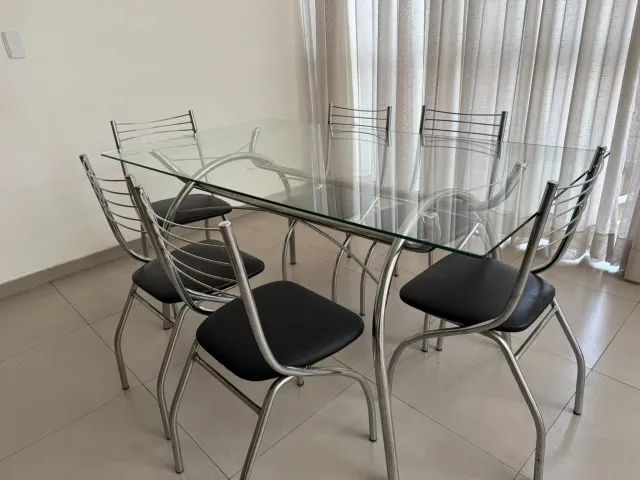 Mesa de Jantar de Vidro com 6 Cadeiras - Foto 3