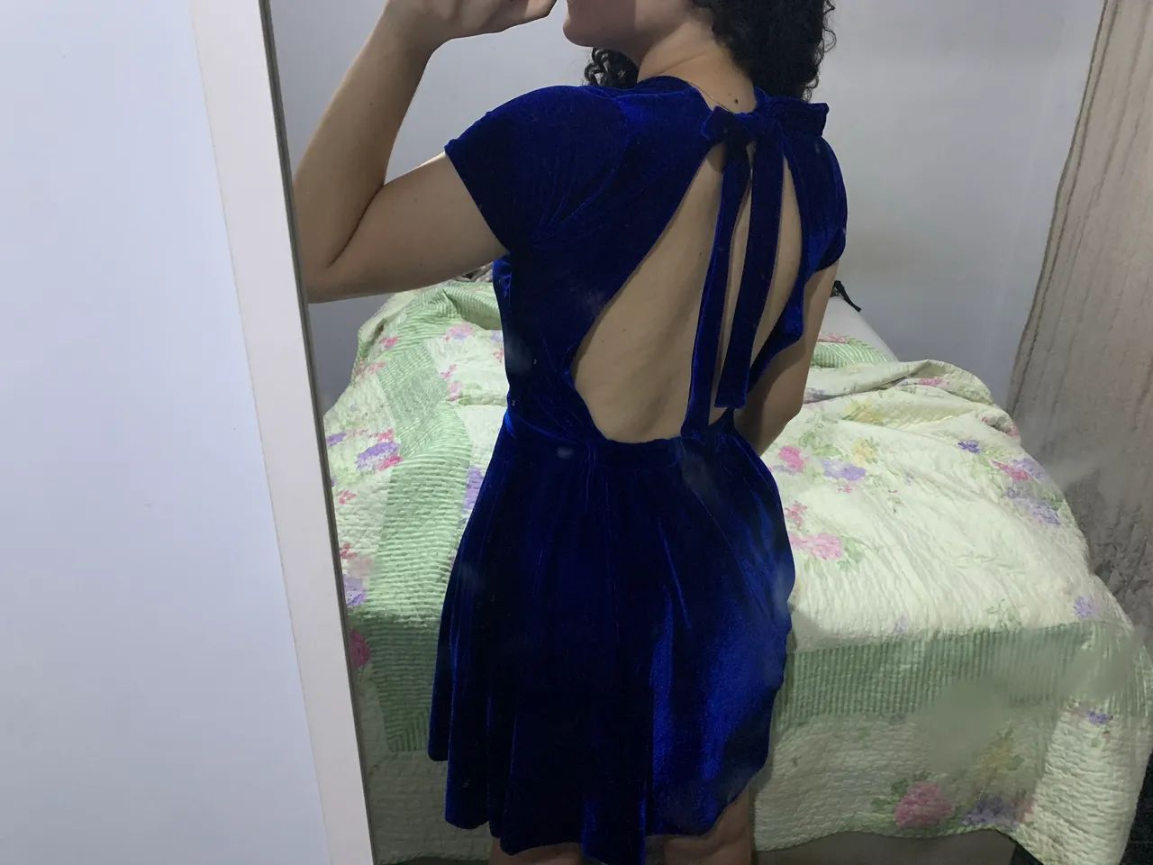 Vestido Azul de Camurça 
