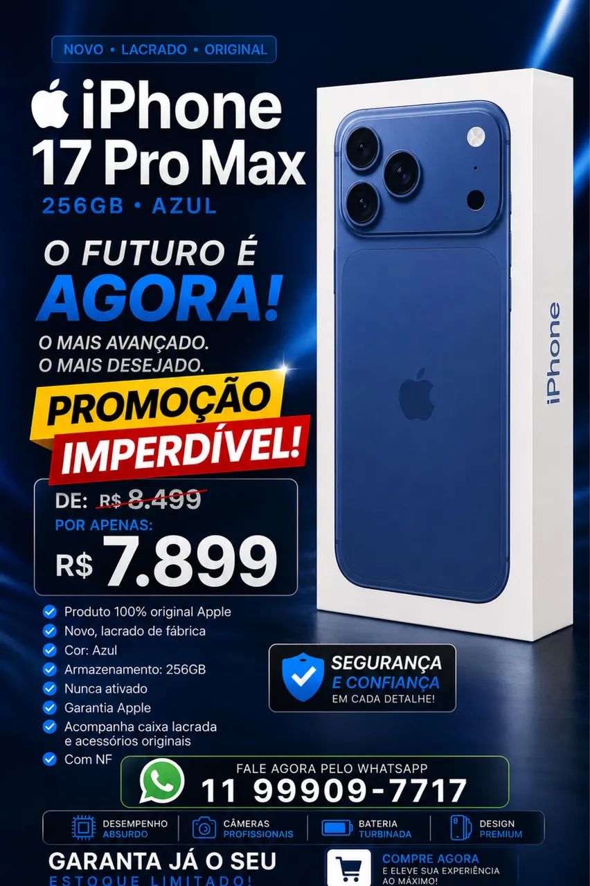 Iphone 17 Pro Max - 256 GB - Lacrado - Com NF