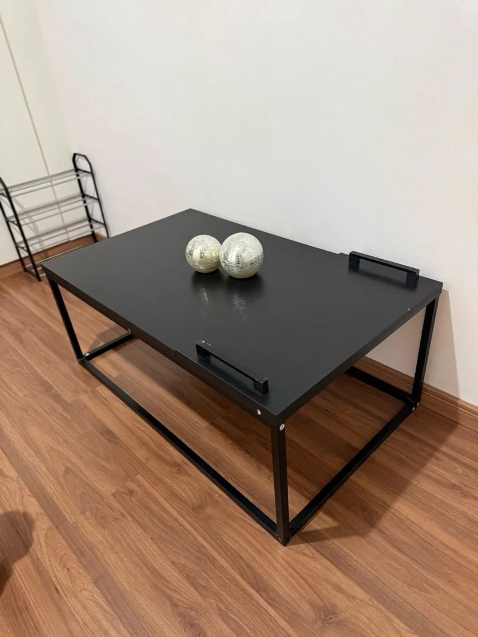 Mesa de Centro Carraro 1346 - Preta com Bandeja